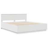 Bed Frame with Headboard White 180 x 200 cm Engineered Wood 3408138