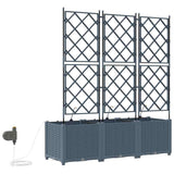 Garden Planter 3 pcs LiGht Grey 120 x 40 x 142 cm Plastic 42002899