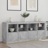 Sideboard with LED Lights Concrete Grey 163x37x67 cm 3209075