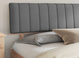 Bed Frame with Upholstered Headboard Light Grey 200 x 200 cm 3398094