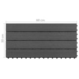 Decking Tile 6 pcs Black 60 x 30 cm WPC 42046688