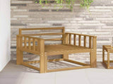 Outdoor Middle Sofa Solid Acacia Wood White 3439003