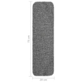 Anti Slip Stair Mats 15 pcs 75x20 cm Grey Rectangular 340397