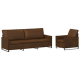 Sofa Set 2 pcs Brown Faux Suede Fabric 3433130
