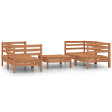 ZNTS 5 Piece Garden Lounge Set Honey Brown Solid Pinewood 3082400