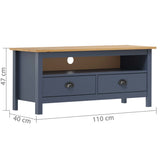 TV Cabinet Hill Grey 110x40x47 cm Solid Pine Wood 288925