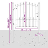 Fence Gate with Spikes EMMEN 100 x 100 cm Powder-coated steel 42009017