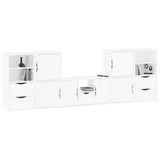 5 Piece TV Units with Storage "ODDA" White Solid Wood Pine 3365383