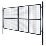ZNTS Mesh Garden Gate Galvanised Steel 289x150 cm Grey 143365