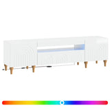 LED TV Cabinet High Gloss White Engineered Wood 896249