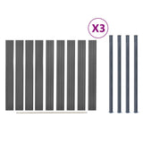 Fence Panel Set Grey 526x186 cm WPC 3211829
