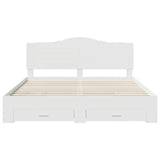 Bed Frame with Headboard White 200 x 200 cm Engineered Wood 3413562