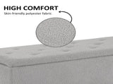 47L Storage Ottoman, End of Bed Bench with Wooden Legs, Fabric Footstool for Living Room, Bedroom, T3398P329445