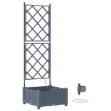 Garden Planter LiGht Grey 40 x 40 x 126 cm Plastic 42002894
