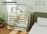 Chest of Drawers, 4-Drawer Storage Organiser Unit with Rattan Element for Bedroom, Living Room, T3398P378729