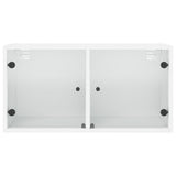 Wall Cabinet with Glass Doors White 68.5x37x35 cm 836497
