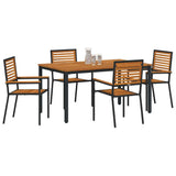 Garden Dining Set 5 pcs Black Poly Rattan 3365496