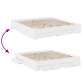 Bed Frame White Engineered wood, Plywood Super King Bed Frame 3280363