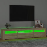 TV Cabinet with LED Lights Sonoma Oak 195x35x40 cm 3152740