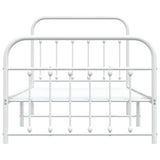 Bed Frame White Powder-Coated Steel Single Bed Frame 352639
