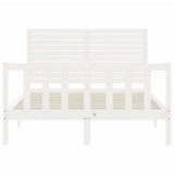 Bed Frame without Mattress White Small Double Solid Wood Pine 3193177
