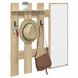 Wall-Mounted Coat Rack with Mirror Sonoma Oak 100 x 10 x 100 cm 874509