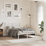 Metal Bed Frame without Mattress with Headboard White 120x200cm 376175