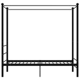 Canopy Bed Frame without Mattress Black Metal 100x200 cm 325054