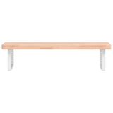 Basin Shelf Wall Mounted Steel and Solid Wood Beech 3302436