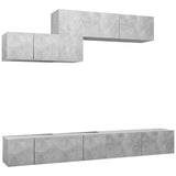 6 Piece TV Cabinet Set Concrete Grey Engineered Wood 3079150
