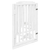 Dog Gate with Door Foldable 6 Panels White 300 cm Poplar Wood 352181