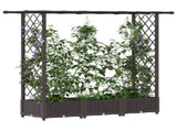 Raised Bed with Trellis and Roof Brown 164 x 40 x 123 cm PP 42032516