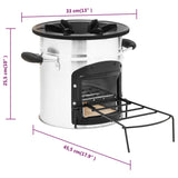 Camping Wood Stove Silver 45.5x33x25.5 cm Stainless Steel 319440