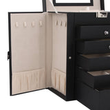 Jewellery Box 6-Layer with Mirror Lockable Black 4103565