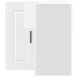 Kitchen Wall Corner Cabinet Porto High Gloss White Engineered Wood 854099