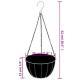 Hanging Basket Brackets with Planters 4 pcs Black Steel 3188013