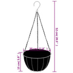 Hanging Basket Brackets with Planters 4 pcs Black Steel 3188013