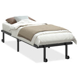 Bed Frame without Mattress Foldable Black 75x190 cm Steel 4103957