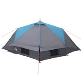 Teepee Tent 4-Person with Roof Blue and Grey 388 x 320 x 169 cm 42004075