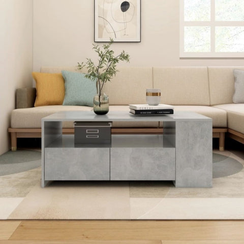 ZNTS Coffee Table Concrete Grey 102x55x42 cm Engineered Wood 810921