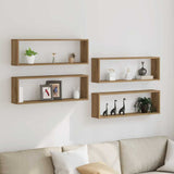 Wall Shelf 4 pcs Artisan oak 80 x 15 x 26 cm Engineered wood 862642