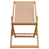 Folding Beach Chairs 2 pcs Taupe Fabric and Solid Wood 3214499