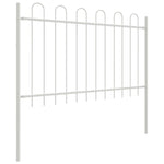 ZNTS White Garden Fence with Hoop Top - 13.6 x 0.8 m - Steel 3334164