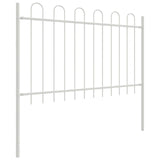 ZNTS White Garden Fence with Hoop Top - 13.6 x 0.8 m - Steel 3334164