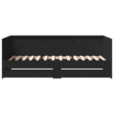 Daybed with Drawers without Mattress Black 75x190 cm Small Single 3280861