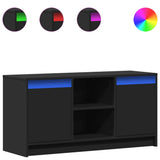 TV Cabinet with LED Black 100x34x50 cm Engineered Wood 852188