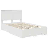 Bed Frame with Headboard White 120 x 190 cm Engineered Wood 3411332