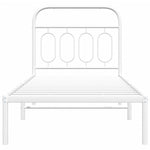 Metal Bed Frame without Mattress with Headboard White 90x190cm 377158