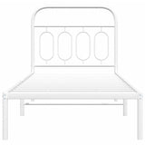 Metal Bed Frame without Mattress with Headboard White 90x190cm 377158