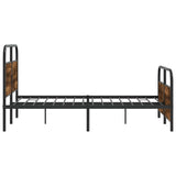 Metal Bed Frame without Mattress Smoked Oak 140x190 cm 3318635